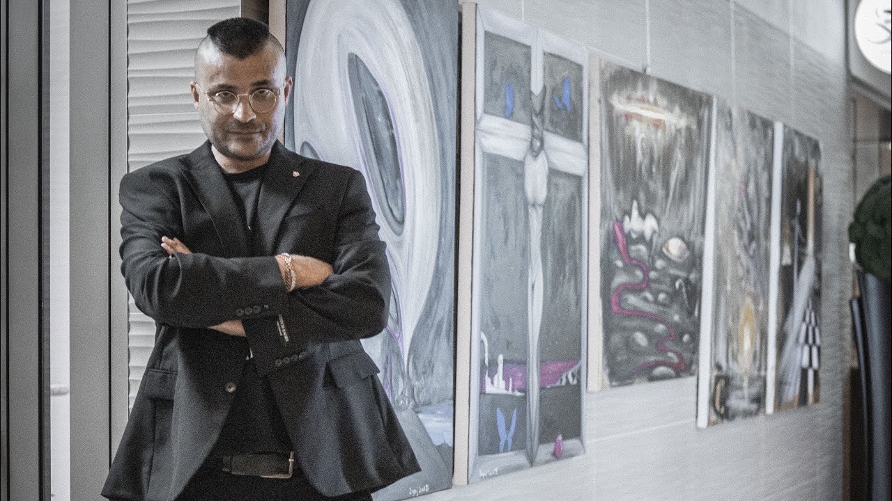 Evgeny Dranik in his studio